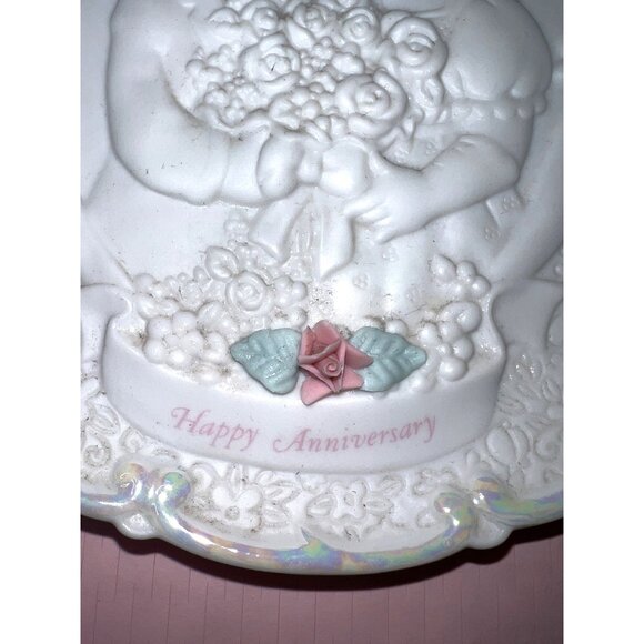 Precious Moments Anniversary Plate Easel Stand 6.5" Porcelain Collectible - Picture 6 of 7